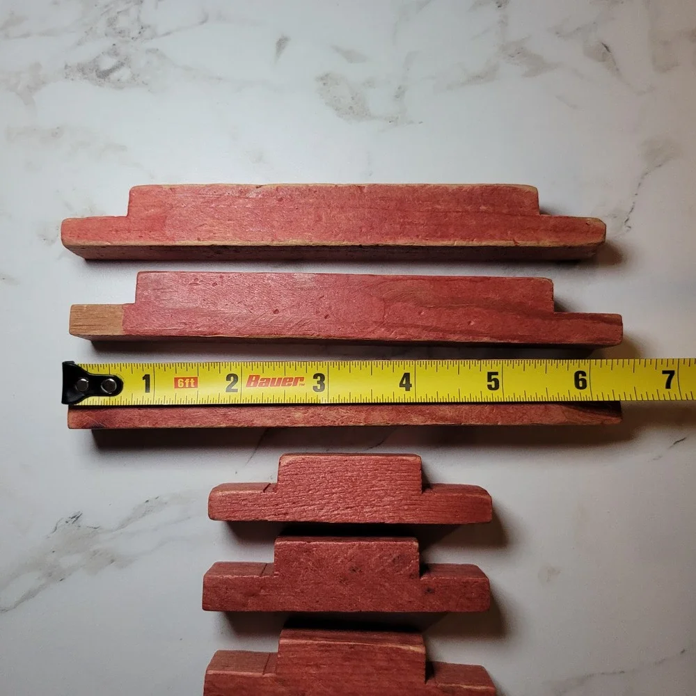 Vintage Lincoln Logs Wooden Blocks Notch‎ Square Replacement Building Toy 6 Pcs